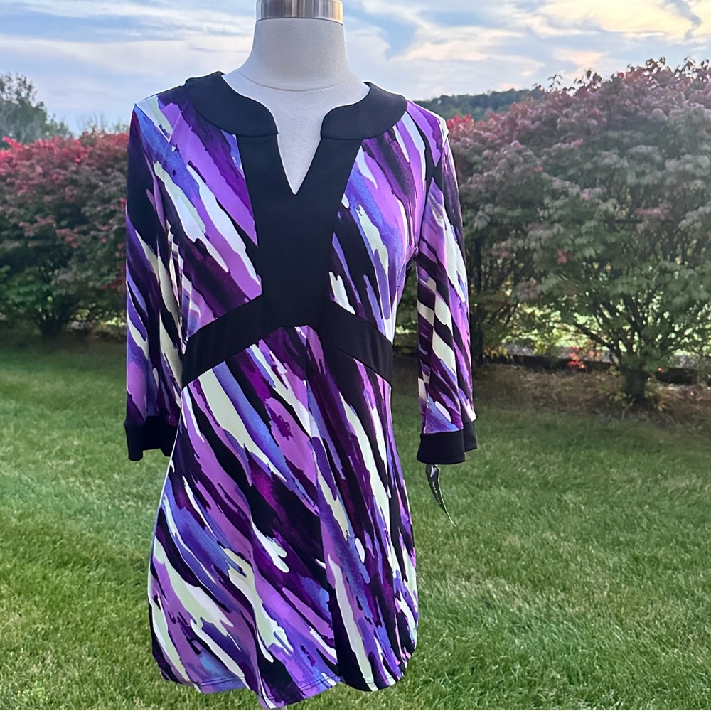 Style & Co Purple Geometrical Print Tunic